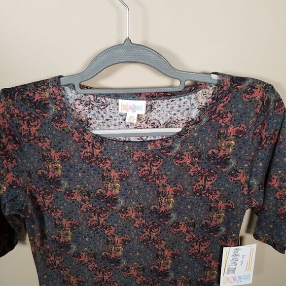 NWT LuLaRoe Women's JULIA Floral Dress Pencil Stretch Size XS Grey Rose Black - Picture 2 of 7